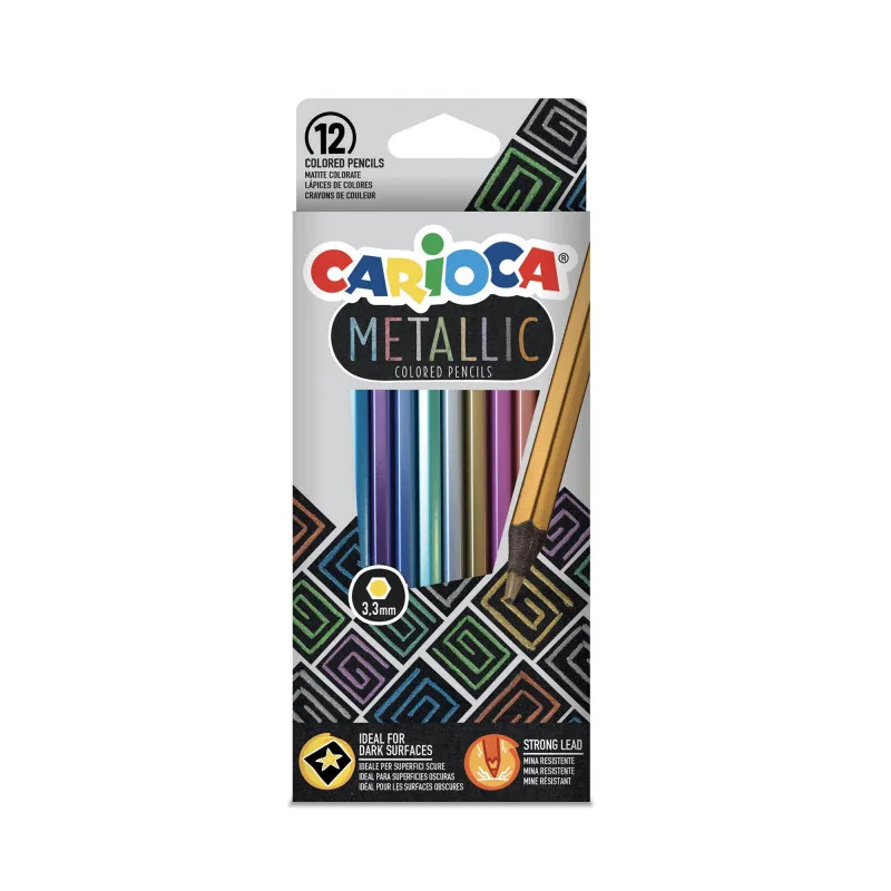 Ξυλομπογιές σετ 12 τμχ Carioca Metallic (μεταλλικά χρώματα)