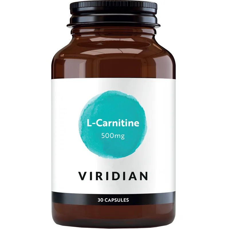 Viridian L-Carnitine 500mg Συμπλήρωμα Διατροφής Αμινοξέος L-καρνιτίνης για Ενέργεια σε Κυτταρικό Επίπεδο, Καλή Λειτουργία του Εγκεφάλου & Ενίσχυση της Ανδρικής Γονιμότητας 30caps