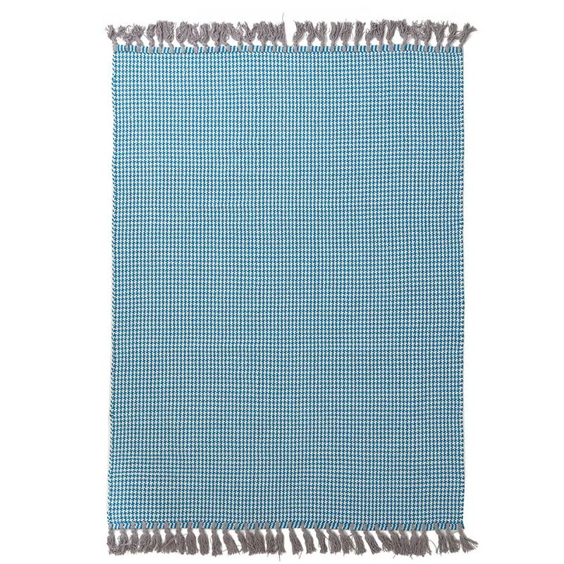 Χαλί Σαλονιού All Season Royal Carpet Urban Cotton Kilim 1.30X1.90 - Houndstooth Caribbean Sea (130x190)