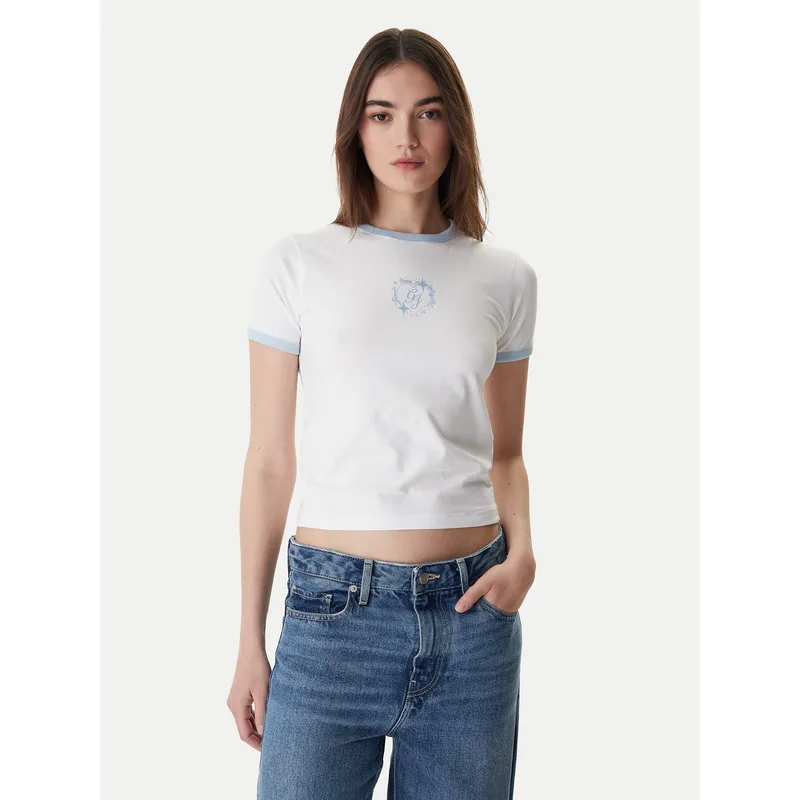 Guess Jeans T-Shirt W6RI16 J1314 Λευκό Regular Fit