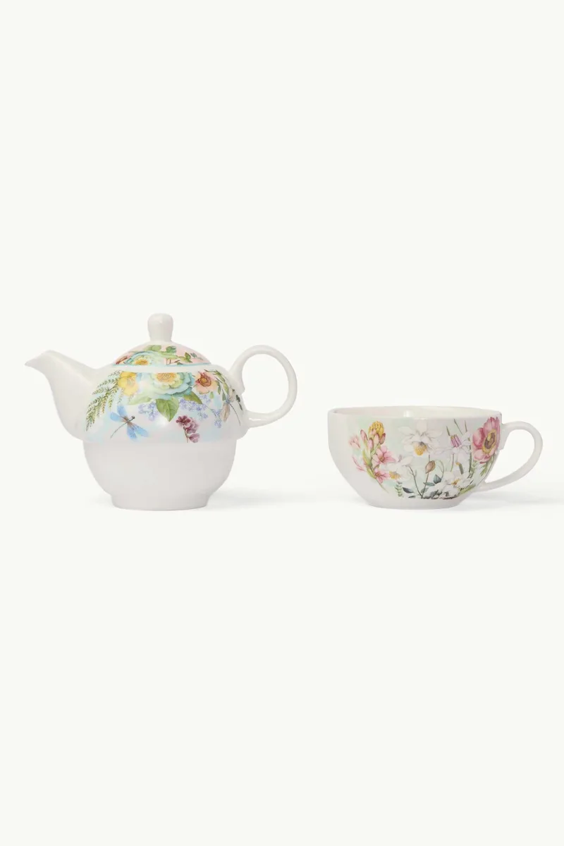Coincasa πορσελάνινη τσαγιέρα με spring motif 18 x 15 cm - 006809743 Πολύχρωμο