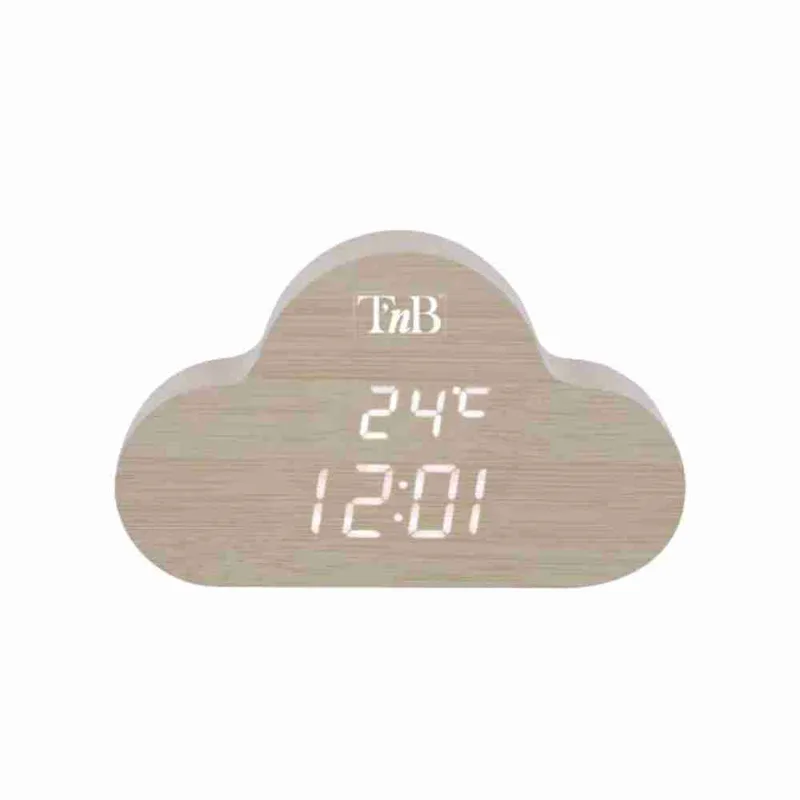 Cloudy LED Wake-up Light, Wood Finish