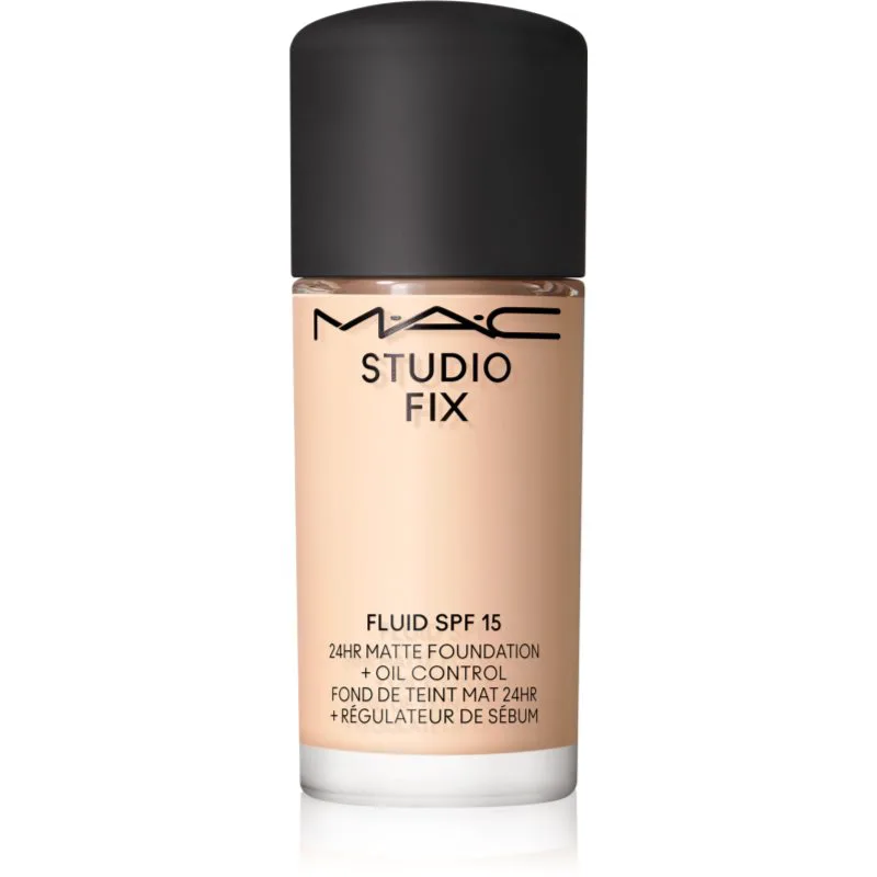 MAC Cosmetics Mini Studio Fix Fluid SPF 15 24HR Matte Foundation + Oil Control ματ μεικ απ SPF 15 απόχρωση NC10 15 ml