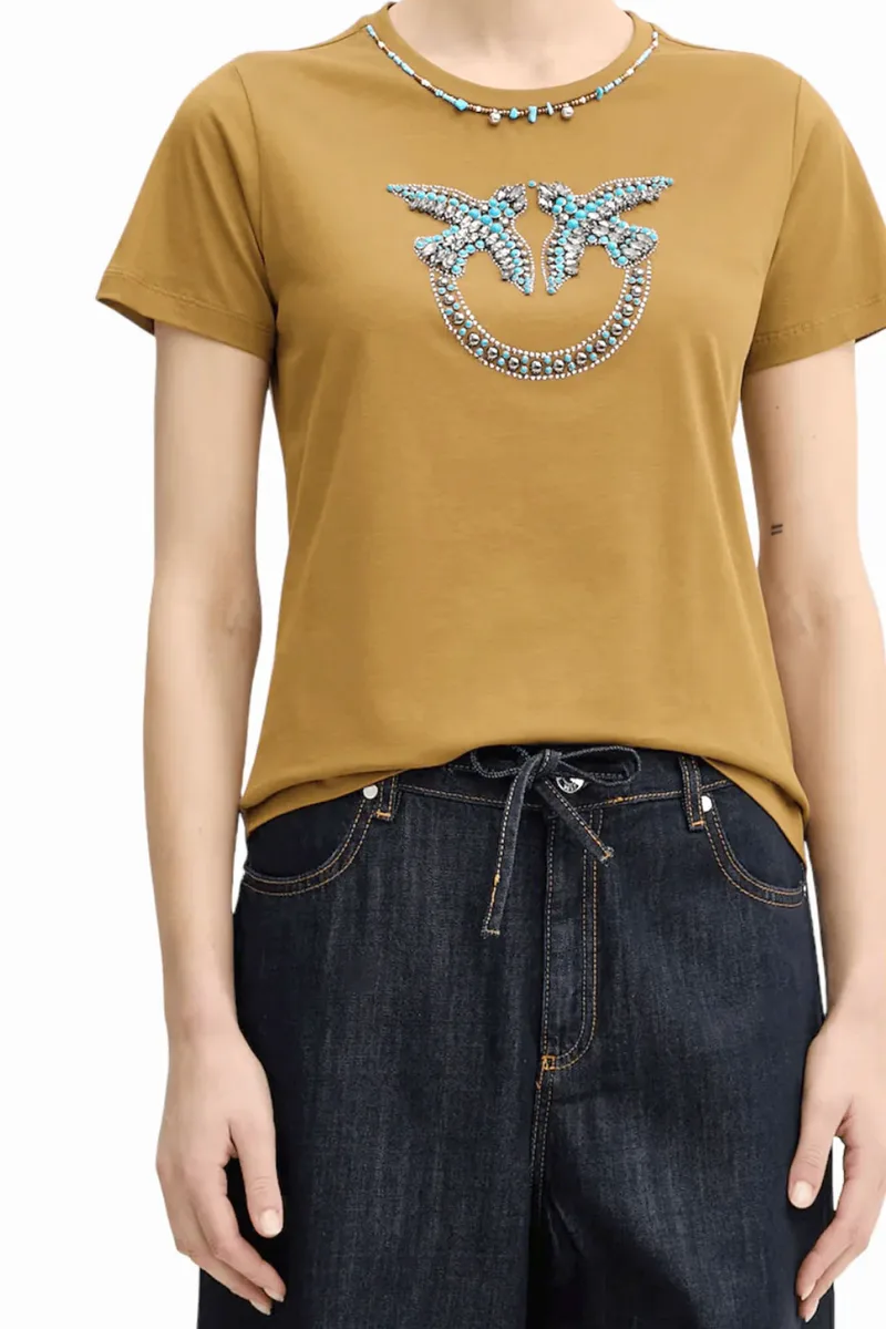 PINKO ΜΠΛΟΥΖΑ FIDENZA T-SHIRT ΜΟΥΣΤΑΡΔΙ