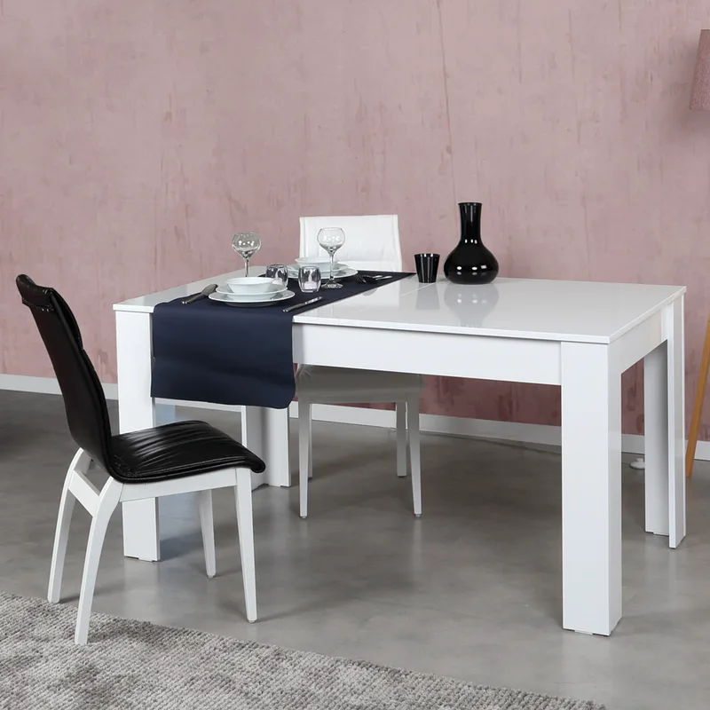 Ανοιγόμενο Τραπέζι Τραπεζαρίας Oblo - Shiny White 801Cmy2908 (130x78x80 cm)