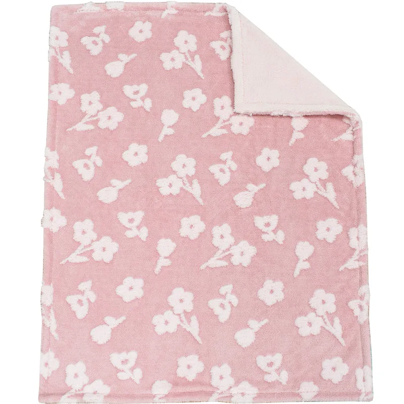 Κουβέρτα Fleece Αγκαλιάς 75x100 Dimcol Flower 09 Coral