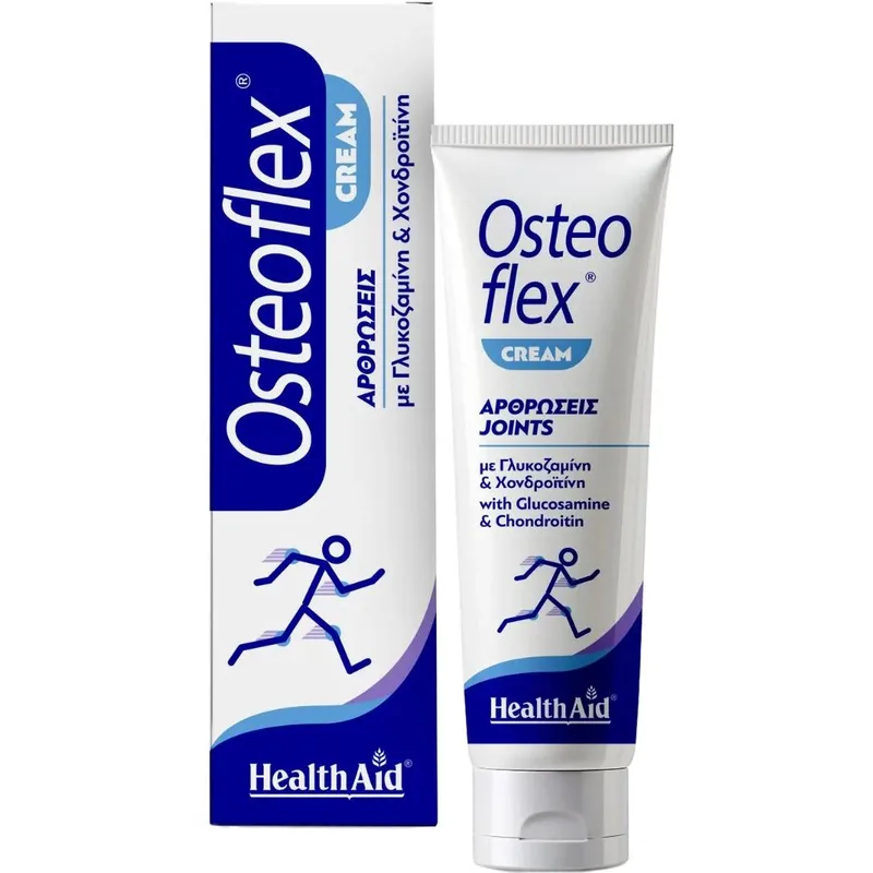 Health Aid Osteoflex Cream Joints with Glucosamine & Chondroitin Αναλγητική Κρέμα με Γλυκοσαμίνη & Χονδροϊτίνη που Ανακουφίζει Άμεσα τους Πόνους των Αρθρώσεων, με Ευχάριστο Άρωμα 100ml