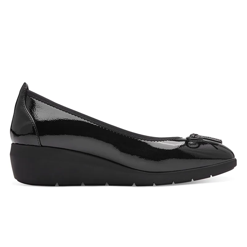 Jana Softline Vegan Ballerina 8-22162-43 018 BLACK PATENT