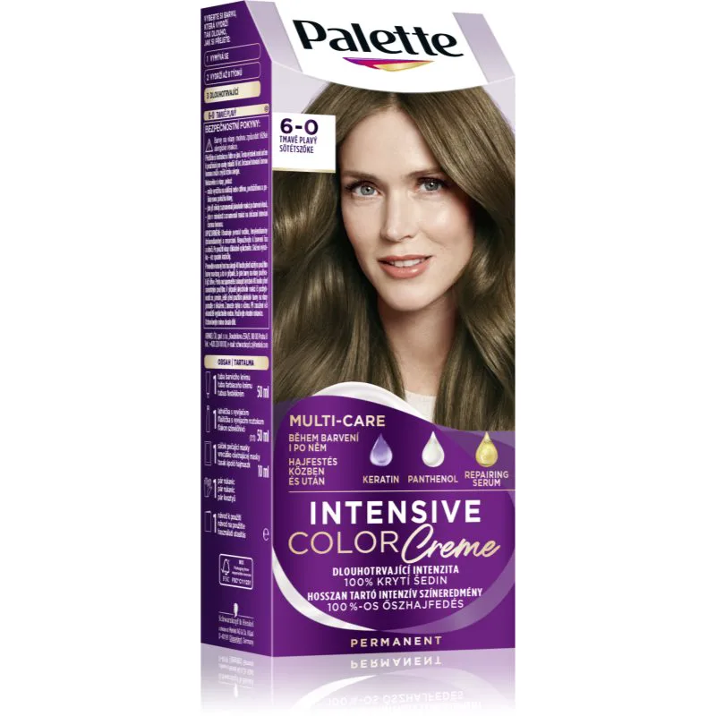 Schwarzkopf Palette Intensive Color Creme μόνιμη βαφή μαλλιών απόχρωση 6-0 (N5) Dark Blonde 1 τμχ