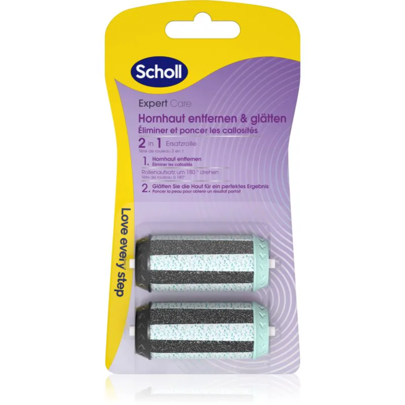 Scholl Expert Care File & Smooth ανταλλακτική κεφαλή για ηλεκτρική λίμα ποδιών 2 σε 1 2 τμχ
