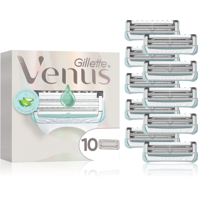 Gillette Venus Satin Care Pubic Hair&Skin ανταλλακτικές λεπίδες για την περιποίηση της γραμμής του μπικίνι 10 τμχ