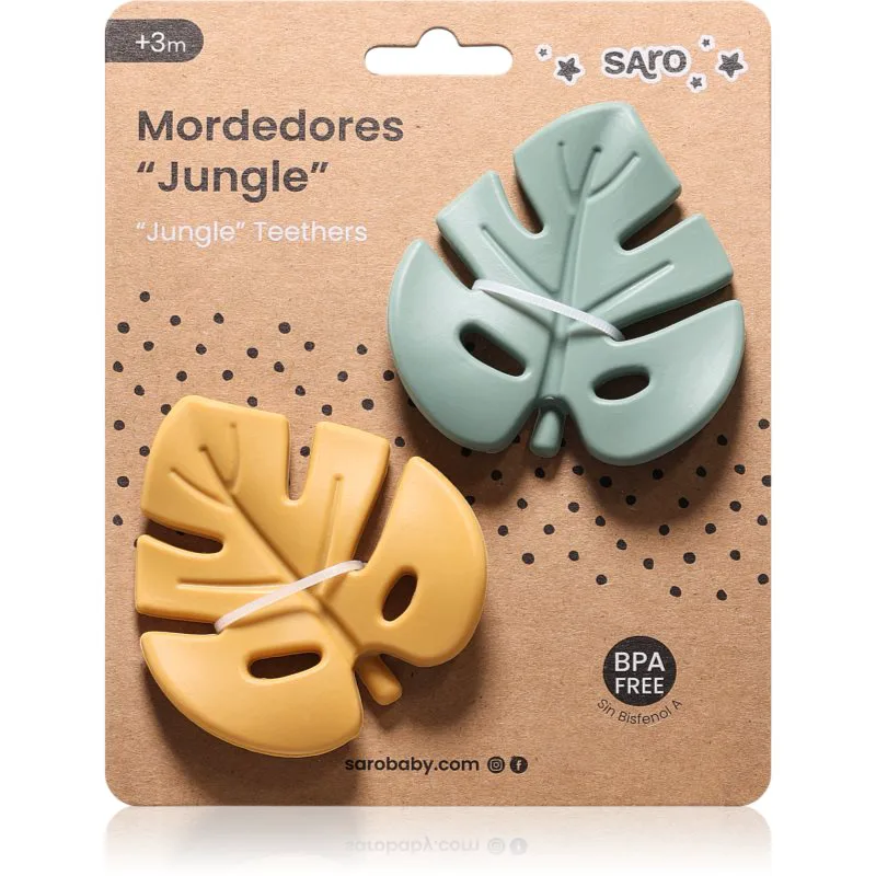 Saro Baby Jungle μασητικό Mint/Mustard 2 τμχ
