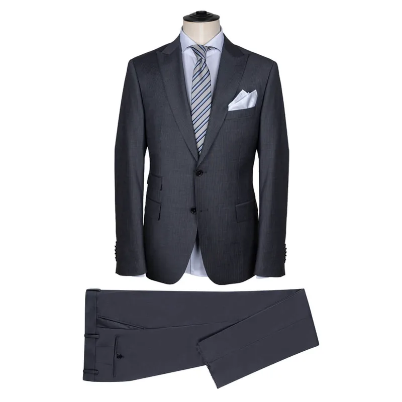 Prince Oliver Κοστούμι Γκρι Ριγέ (Modern Fit)