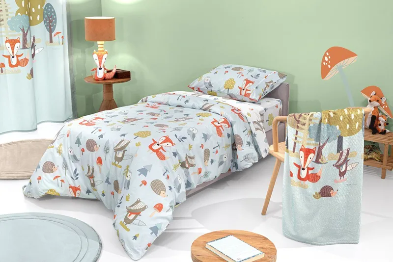 Σετ Παιδικά Σεντόνια Μονά 3 Τεμαχίων Saint Clair Timber Mint 165x250