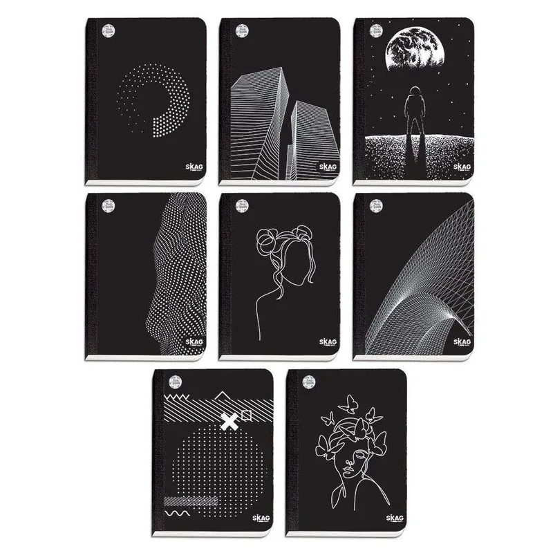 Skag Τετράδιο Ριγέ Α4 302548 Λινόδετο 2Θεμ 70gr Black & White No 9292
