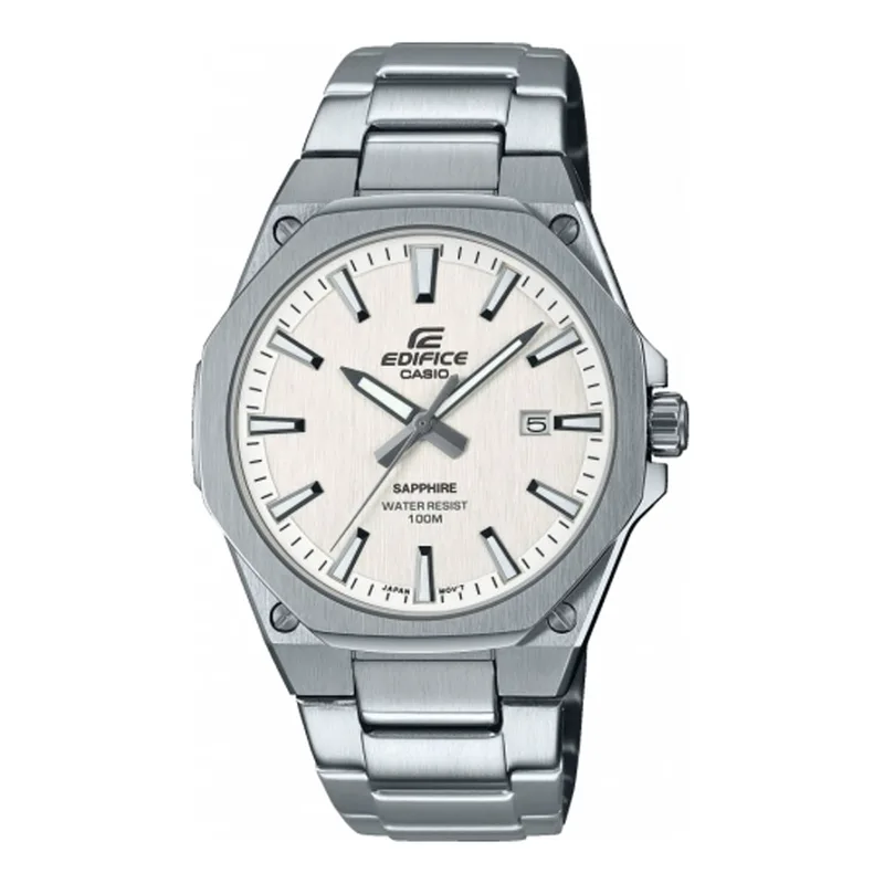 CASIO Edifice Slim series with Sapphire Crystal Silver Stainless Steel Bracelet EFR-S108D-7AV