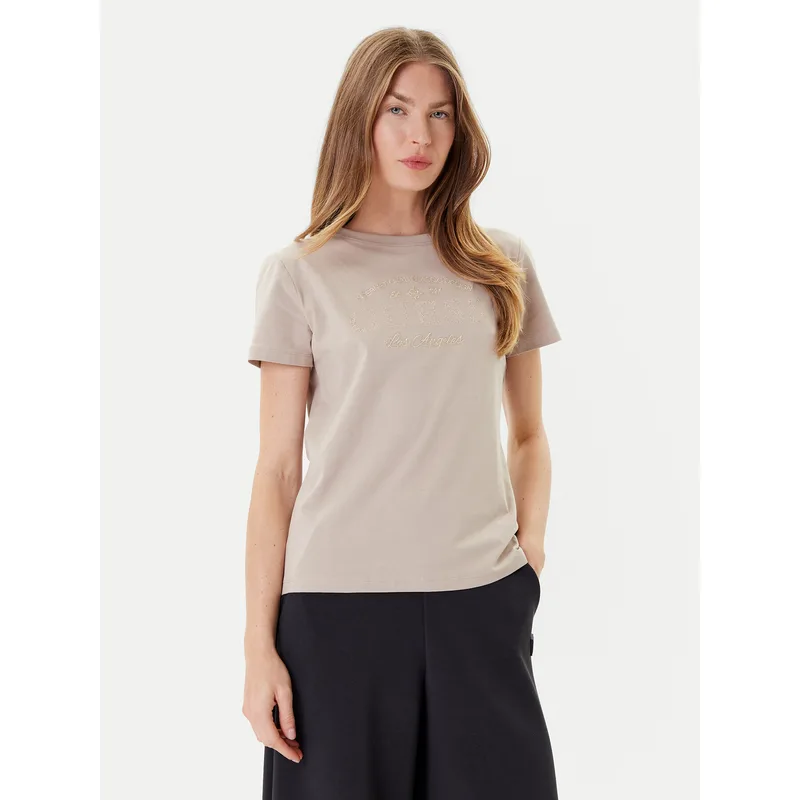 Guess T-Shirt V5YI13 J1314 Μπεζ Regular Fit