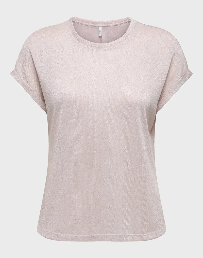 ONLY ONLAMBER SS O-NECK SHINE TOP JRS 15343485-Pale LilacGoldglitter LightPink