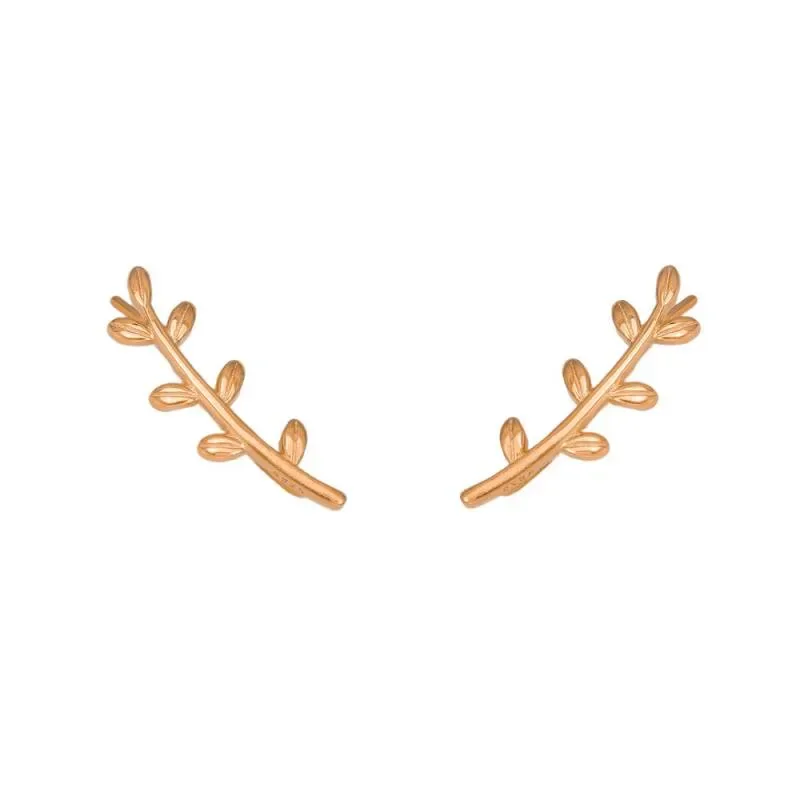 Γυναικείες μανσέτες αυτιών Rose Χρυσό Leaves 925 043754 043G144 Ασήμι