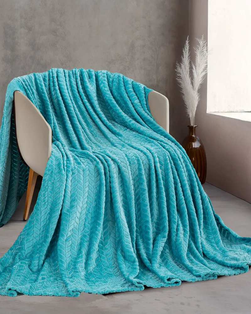 Κουβέρτα Fleece Υπέρδιπλη Rythmos Harmonie Τιρκουαζ 220x240