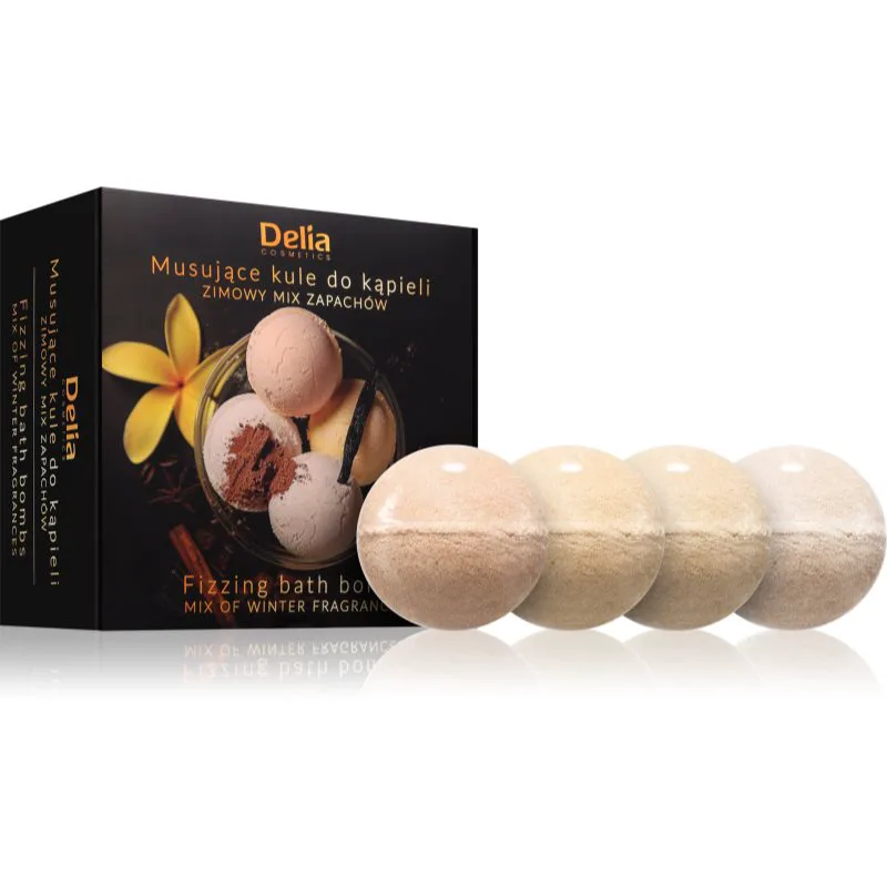 Delia Cosmetics Fizzing Bath Bombs Winter Mix σετ δώρου για το μπάνιο 4x100 γρ