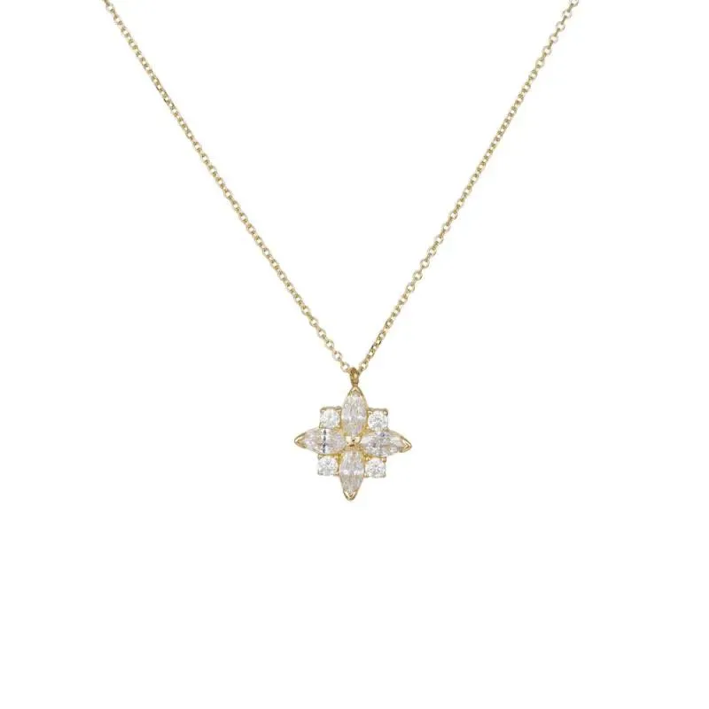 Γυναικείο χρυσό κολιέ Κ14 Sparkle Flowers 036901 036901 Χρυσός 14 Καράτια