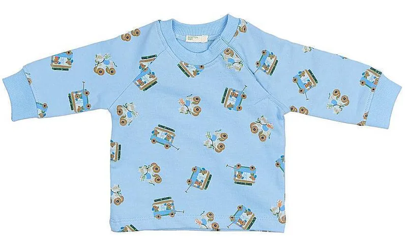 ΜΑΚΡΥΜΑΝΙΚΗ ΜΠΛΟΥΖΑ BENETTON FOUNDATION BABY ΣΙΕΛ (68 CM)-(6-9 ΜΗΝΩΝ)