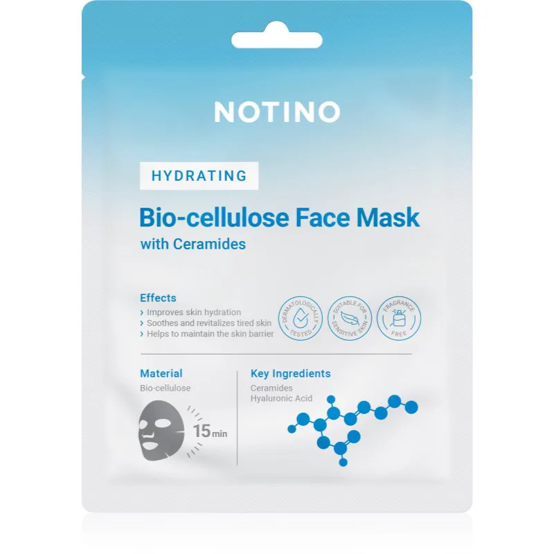 Notino Hydrating Bio-Cellulose Face Mask with Ceramides υφασμάτινη μάσκα ενυδάτωσης 25 γρ