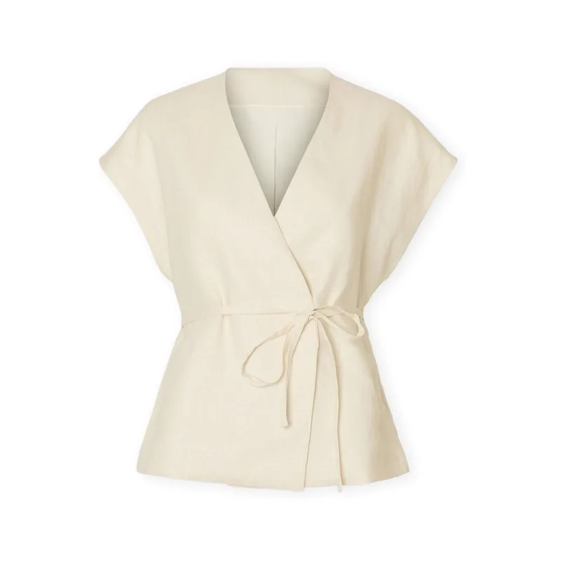 Μπλούζα Selected W Top Lia Linen - Birch