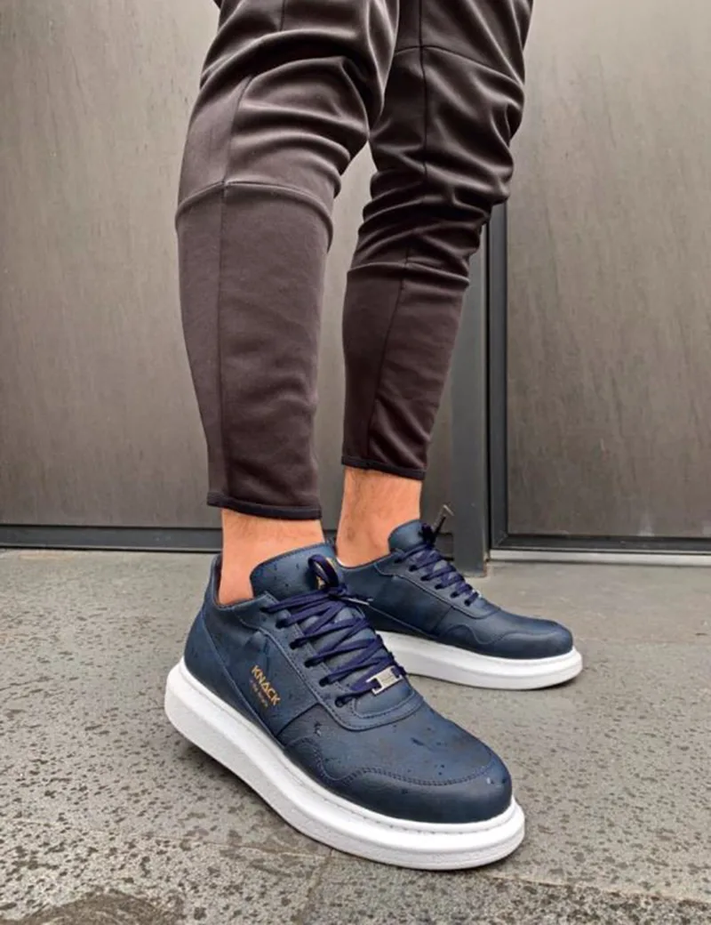 Ανδρικά μπλε Sneakers με κορδόνια 0382020L