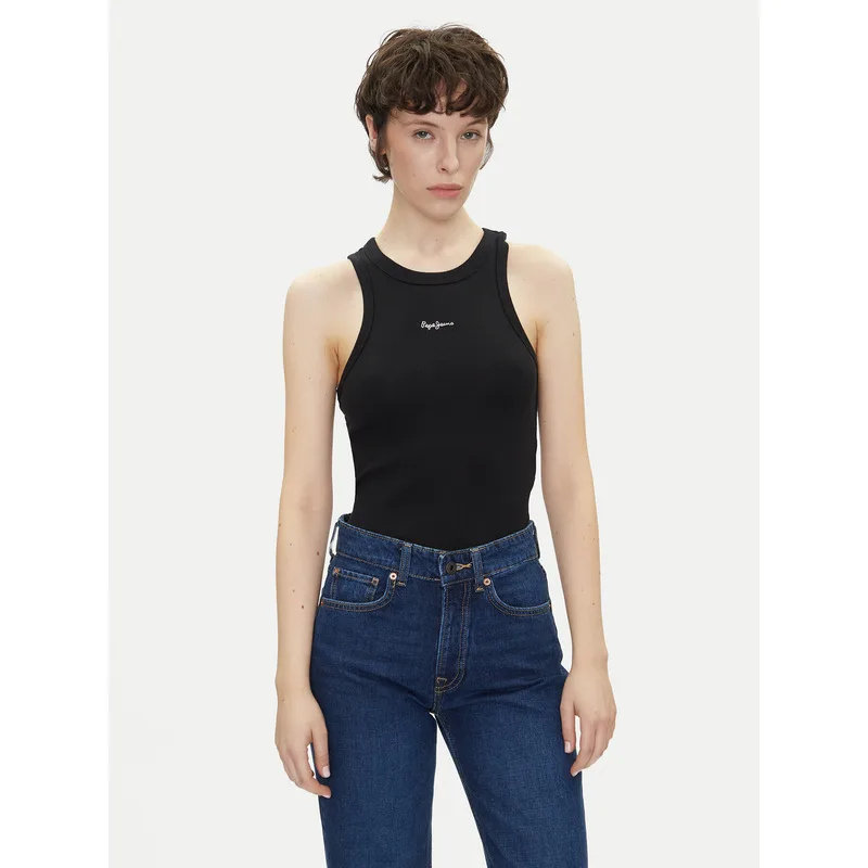 Pepe Jeans Τοπ Marian PL506035 Μαύρο Slim Fit
