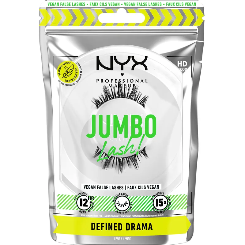 Nyx Professional Makeup Jumbo Lash! Vegan False Lashes Ψεύτικες Βλεφαρίδες για Καθηλωτικό Όγκο 1 Τεμάχιο - 08 Defined Drama