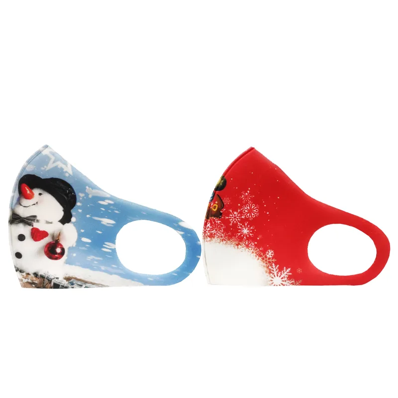 TiLi Fashion Face Mask Christmas Limited Edition Μάσκες Προσώπου Ενήλικων Πολλαπλών Χρήσεων με Χριστουγεννιάτικα Σχέδια 2 Τεμάχια - Χιονάνθρωπος / Άγιος Βασίλης