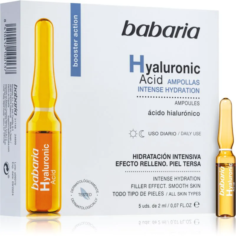 Babaria Hyaluronic Acid αμπούλα με υαλουρονικό οξύ 5x2 ml