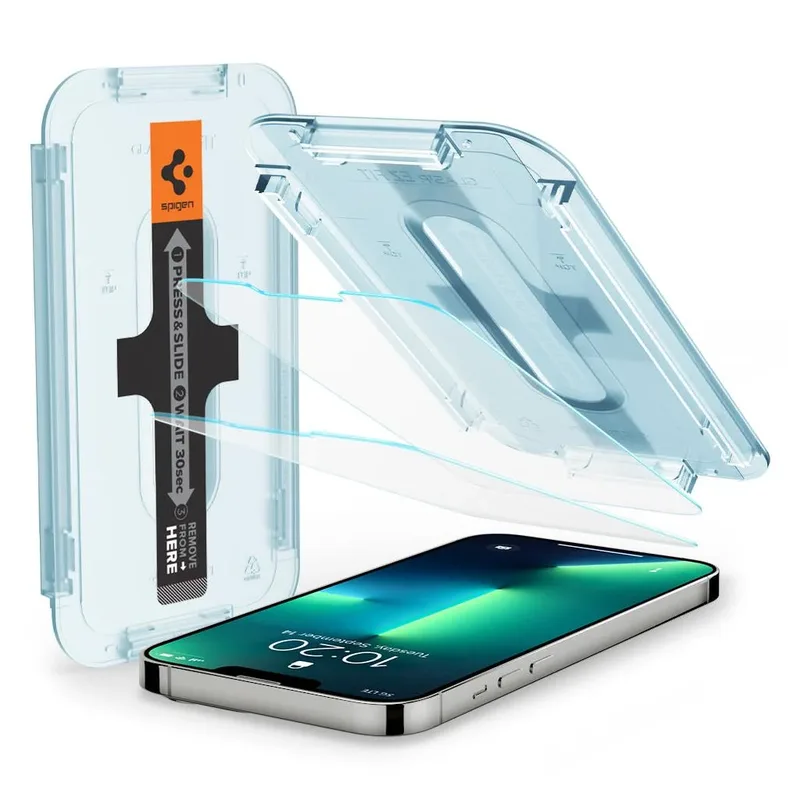 Spigen EZ Fit GLAS.tR Tempered Glass iPhone 13/13 Pro/14/16e/17e (2-Pack)