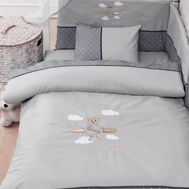 Σετ Προίκα Κούνιας 6τμχ Makis Tselios Horizon Grey