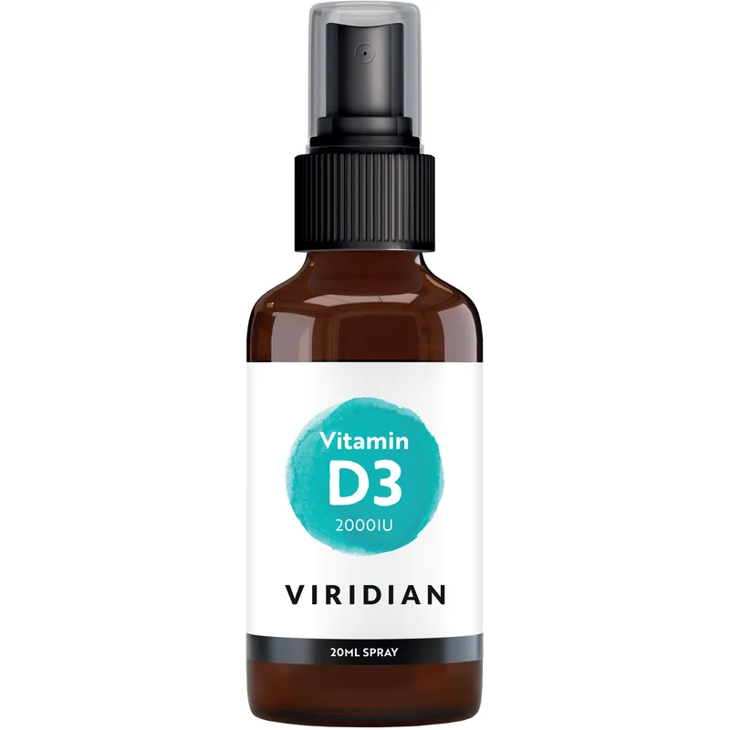 Viridian Vitamin D3 2000IU Spray Συμπλήρωμα Διατροφής Βιταμίνης D3 σε Μορφή Spray για την Ενίσχυση του Ανοσοποιητικού & την Καλή Λειτουργία των Οστών & Δοντιών με Γεύση Πορτοκάλι 20ml