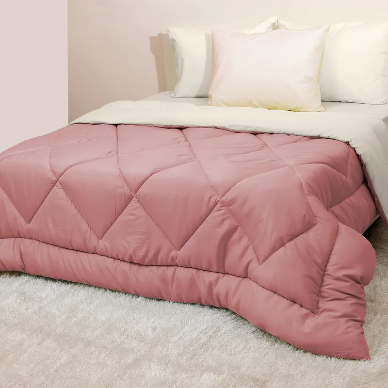 Πάπλωμα Υπέρδιπλο (220x240) 2 Όψεων Viopros Microfiber Σάπιο Μήλο/Εκρού