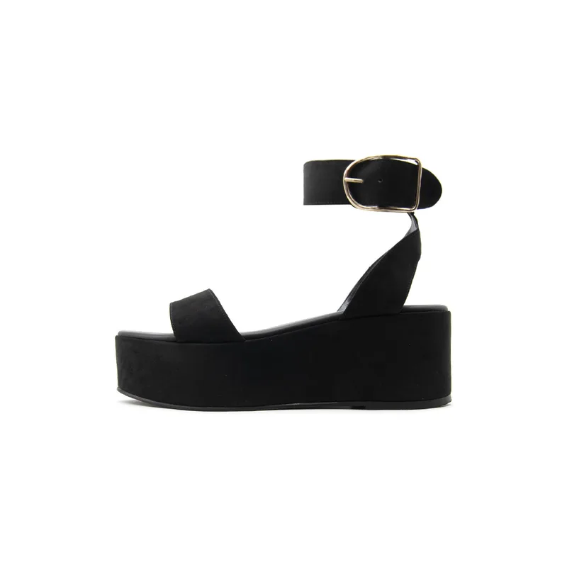 Σανδάλια με πλατφόρμα I Athens TEXTILE LEATHER FLATOFRM SANDALS WOMEN