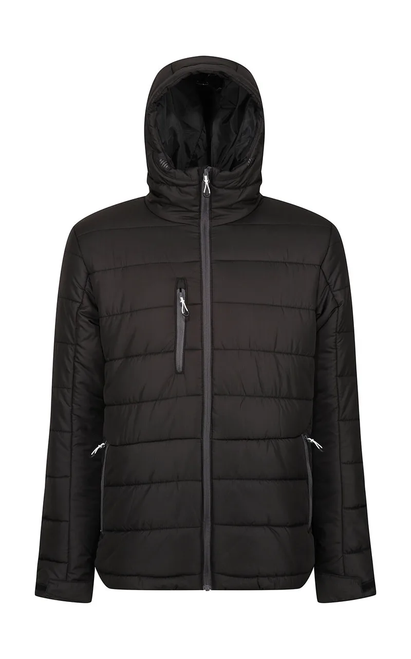 Men’s Navigate Thermal Hooded Jacket Regatta Professional TRA241 Black/Seal Grey