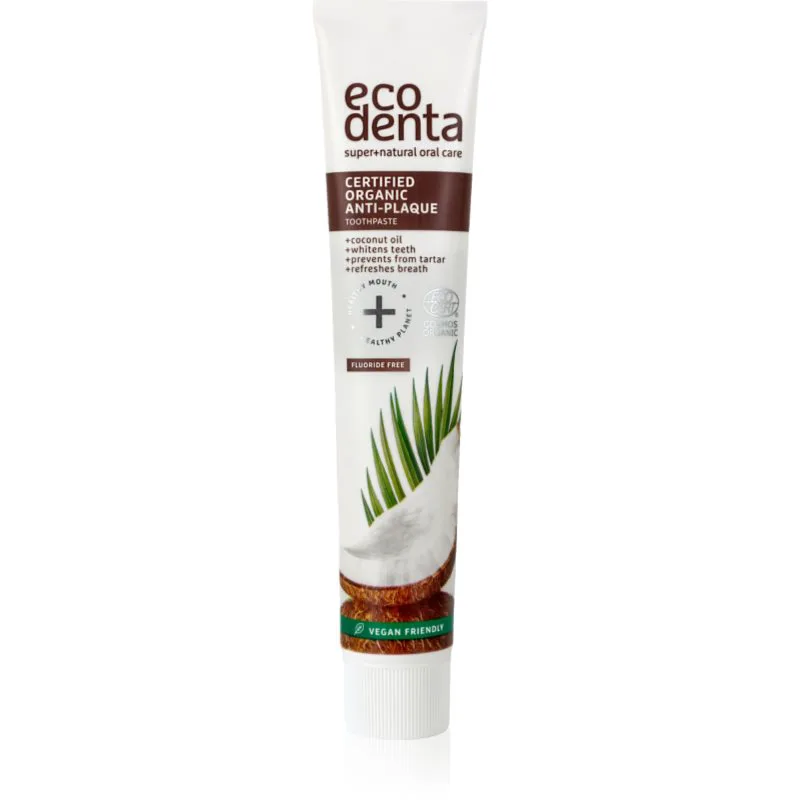 Ecodenta Certified Organic Anti-plaque οδοντόκρεμα κατά της πλάκας και για υγιή δόντια με έλαιο ινδοκάρυδου 75 ml