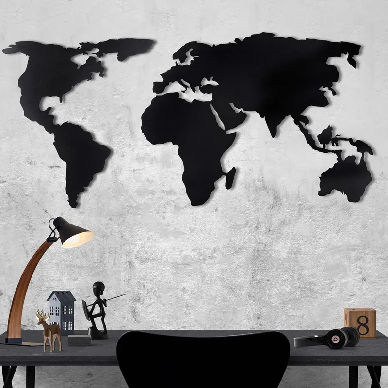 Διακοσμητικό Τοίχου (120x60) A-G World Map Silhouette 805BSG1081