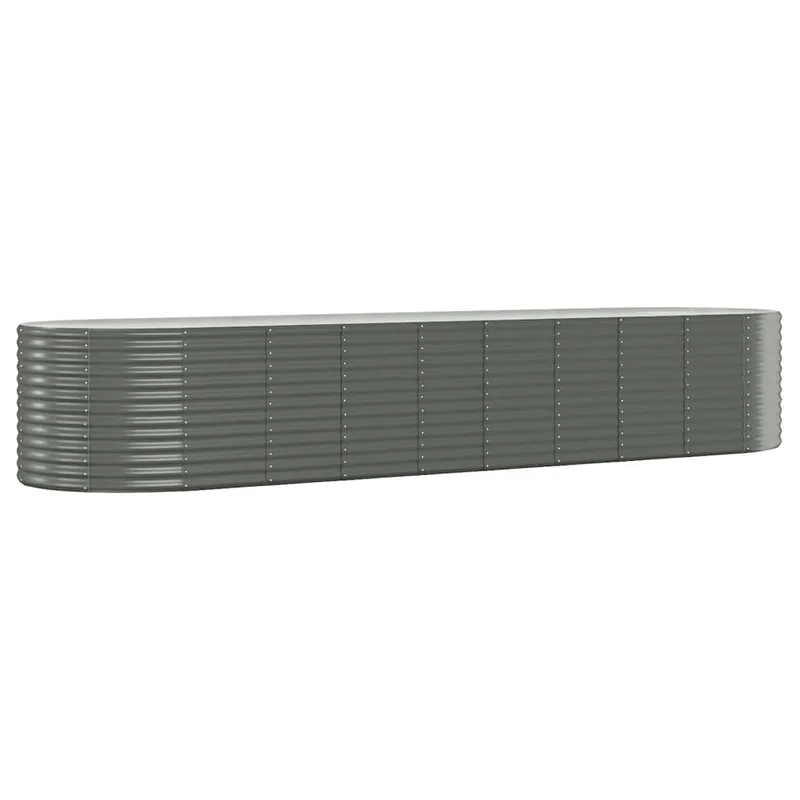 vidaXL Ζαρντινιέρα Γκρι 396x100x68 εκ. Γαλβανισμένος χάλυβας