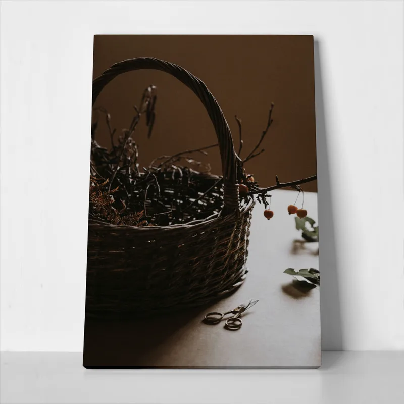 Πίνακας σε Καμβά RUSTIC FARMHOUSE BASKET
