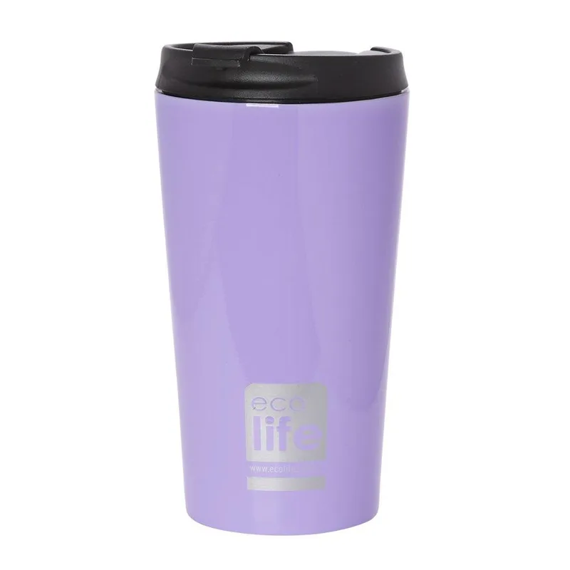 EcoLife Θερμός Ποτήρι Ανοξείδωτο Μωβ Matte 370ml