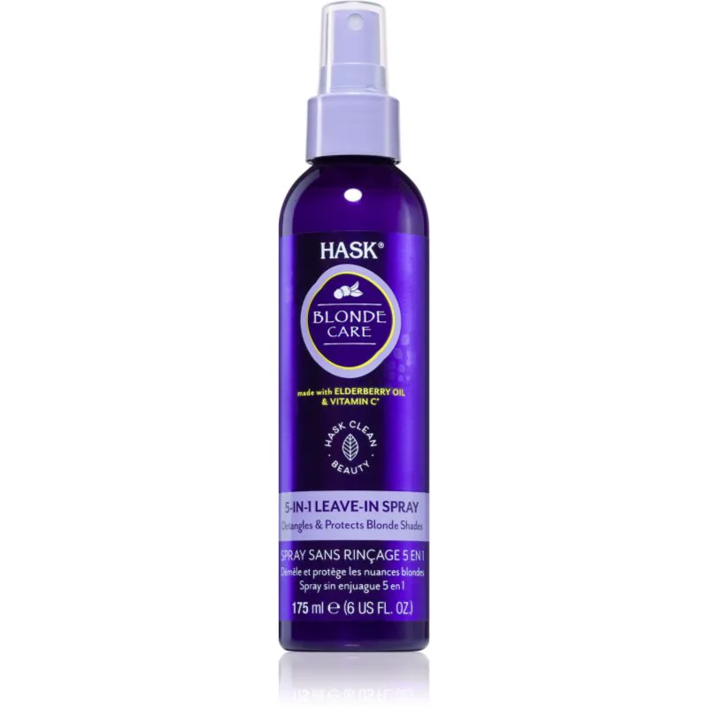 HASK Blonde Care 5-in-1 Leave-In Spray σπρέι χωρίς ξέβγαλμα για ξανθά μαλλιά 175 ml