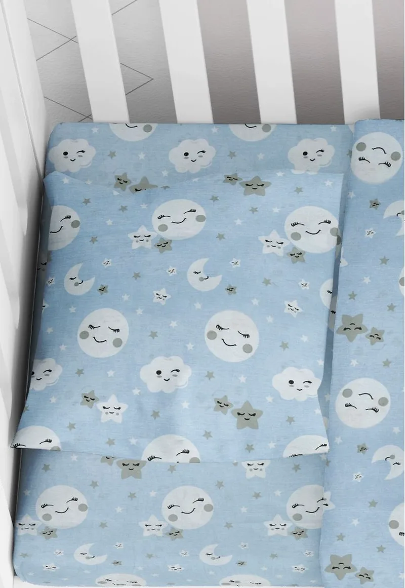 Μαξιλαροθήκη Φάκελος Βαμβακερή Bebe 35x45εκ. Smile 81 Blue Dimcol (Ύφασμα: Βαμβάκι 100%, Χρώμα: Μπλε) - DimCol - 1915817708008170