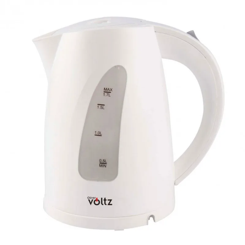 Ηλεκτρικός βραστήρας Oliver Voltz OV51230B, 2200W, 1.7 l, περιστρεφόμενη βάση 360C, φωτεινή ένδειξη, Λευκό