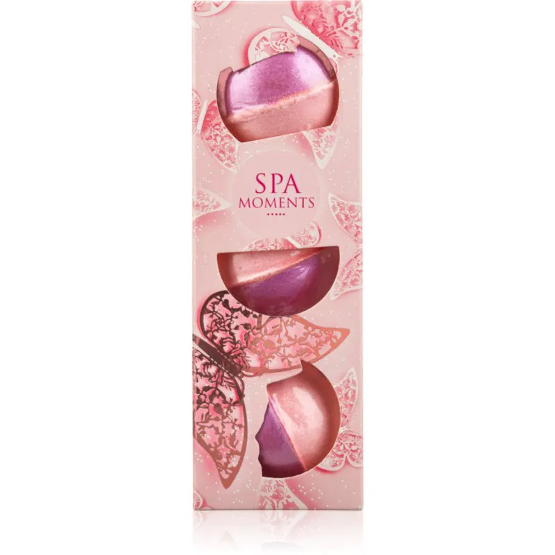 Spa Moments Bath Bombs Marshmallow αφρώδεις μπάλες για το μπάνιο με βούτυρο καριτέ