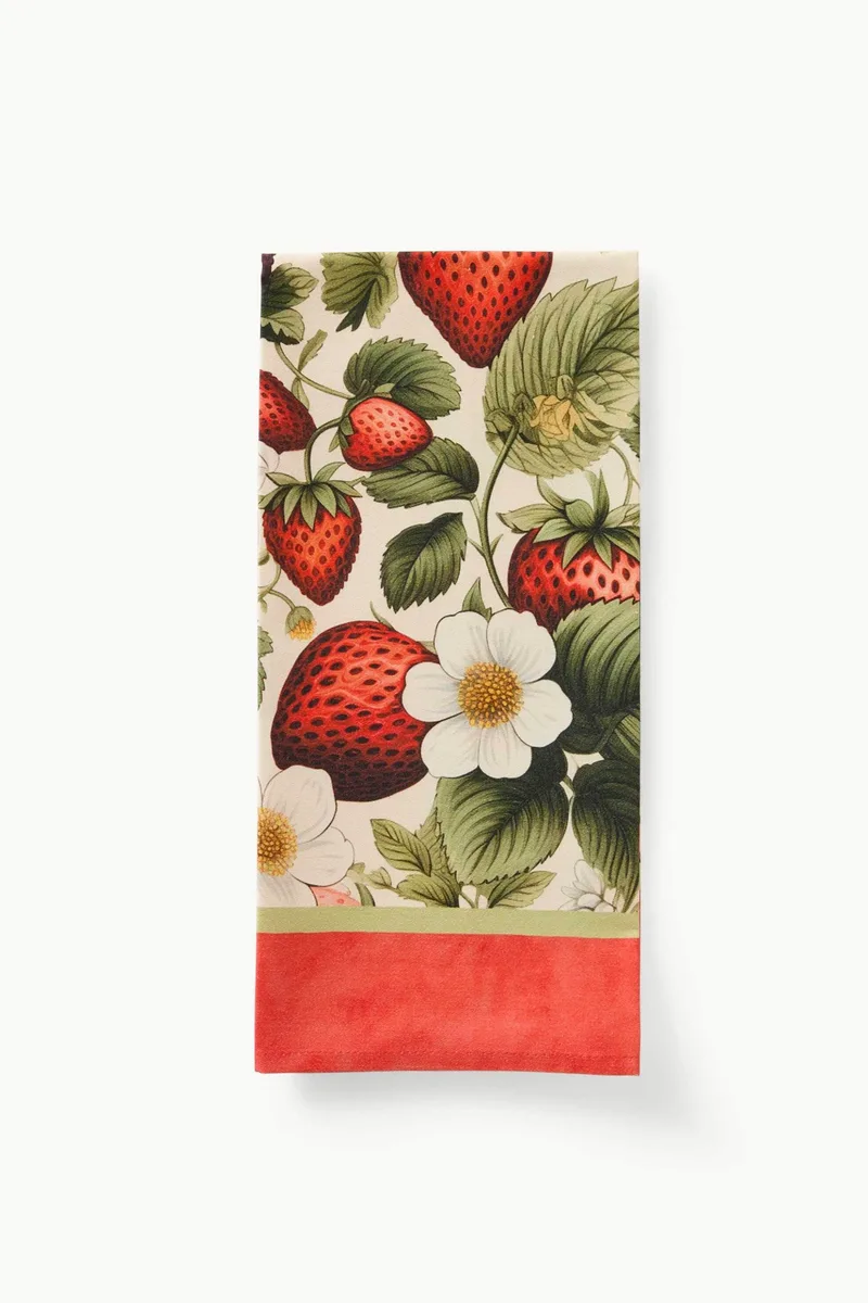 Coincasa πετσέτα κουζίνας με στάμπα φράουλας 72 x 51 cm - 006812533 Κόκκινο